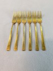 6 Pc Vintage Dirigold Dirilyte Goldware Regal Flatware Dinner Forks