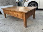 Drexel Furniture Vintage Rustic Farmhouse Pine Wood  Coffee Table