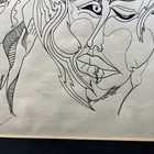 Vintage 1974 Original Pen   Ink Drawing Surrealist Psychedelic Art Mcm