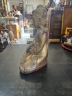 Wood Carving Buddha Statue  Gold Coated  H14inch Thailand Antique