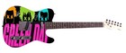 Green Day Neon Facsimile Autographed Signed Graphics Photo Guitar