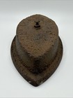 Antique Cast Iron Oval Trivet Sad Iron Rest Embossed Rustic Primitive Decor