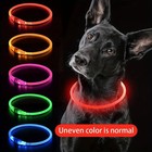 Usb Rechargeable Led Light-up Flash Glow Collar For Dog Pet Safety adjustable 