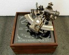 5  Brass Antique Nautical Astrolabe German Marine Sextant W mirror Wooden Box