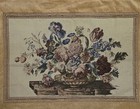 Vtg Floral Tapestry Wall Hanging Velvet Border Tassel Fringe Trim Rod Pocket