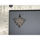 Petite Vintage Navajo Native Bat Hand Stampwork Silver Pendant Charm