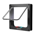 Large 4-way Safe Lockable Cat Door Pet Dog Brushy Flap Scalable Screen Locking