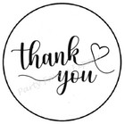Thank You Black Heart Envelope Seals Labels Stickers Party Favors