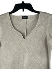 Kris Wear African Ghana Tunic Dress Long Linen Hand Stitched Black Tan One Size