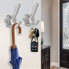 3-pack Brushed Nickel Double Robe Hooks     Heavy-duty Wall Hooks For Home