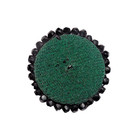 Antique Black Beaded Button On Green Background - 1 1 2 