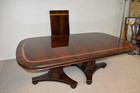 Henredon Flamed Mahogany Empire Dining Table Natchez Collection Banded Top