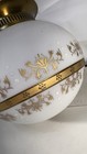 Vintage Mcm High Detail Glass Light Fixture Flush Fit Made In The Usa 