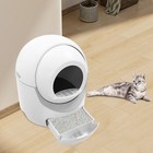 White Smart Cat Litter Box App Automatic Self-cleaning Litter Box Snap-on Filter