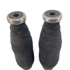 2 Vintage Industrial Textile Mill Wooden   Metal Thread Spools Black Thread 12 