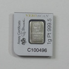 Pamp Suisse 1 Gram  9995 Platinum Bar In Veriscan Assay Card