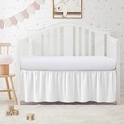White Crib Skirt Dust Ruffle  Microfiber Crib Bed Skirt 52 x28  With 14  Drop 