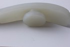 Qing Dynasty Celadon Jade Dragon Sash Buckle     Archaistic Grain Pattern