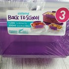 Sistema Klip It Plastic Food Storage Containers 3 Pack Purple New