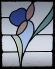 Pretty Floral Old English Leaded Stained Glass Window 16  X 19 5 