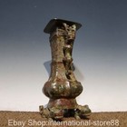 11 2  Old Chinese Bronze Ware Dynasty Palace Dragon Beast Ear Wine Vessel