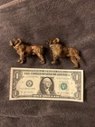 Pair Of Antique vintage Bulldog Statue Lead Figurine Made In Germany  