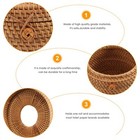 Round Rattan Tissue Box Vine Roll Holder Toilet  Cover Dispenser For3881
