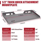 1 2  Thick Skid Steer Mount Plate Adapter Loader Quick Tach Attachment