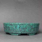 7    China Antique Old Qing Qianlong Lujun Glaze Carving Lotus Petal Penwashing