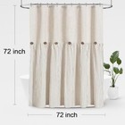  Linen Button Farmhouse Beige Shower Curtain linen And Cotton 72 w X 72 l Brown