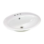 Canal Oval Shaped Drop-in 3-hole Bathroom Vanity Sink 22-1 8  X 18-7 8  White