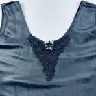 Vtg Escapades Black Satin Lace Tank Top Womens Sz L Made In Usa Whimsy Goth Y2k