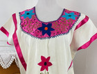 Mexican Hand Made Embroidered Ribboned Huipil Top Blouse    Medium