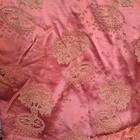 Vtg Silk Brocade Fabric 7 5yard Dusty Pink Japonisme Sakura Motif Woven Jacquard
