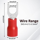 200 Pcs 16-14 Awg Insulated Fork Spade Wire Connector  U Type Electrical Crim   