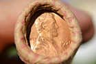 1970 S Lincoln Cent Original Bank Wrap Roll Virg Marsh Large Date Obw Penny Roll