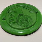 Vintage Glass Leo The Lion Zodiac Art Glass Two Hanging Holes 85      176