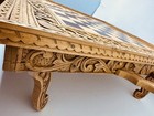 Vtg Hand Carved Wooden Chess Table Balinese Folding Board Vintage No Pieces