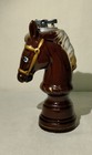Vintage Redware Pottery Horse Bust Table Lighter Japan