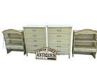 66793  Pair French Provincial High Chest Dresser W  Bookcase Top Henry Link