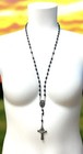 Vintage Sterling Silver Black Beaded Rosary Prayer Beads  missing A Few Beads 