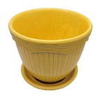 Vintage Mccoy Pottery Flower Pot Marigold Yellow Planter Tiara Line 60s Usa 