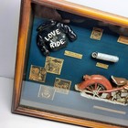 Motorcycle Memorabilia  love To Ride  Wooden Shadow Box Wall Art 20  X 11  X 3 