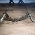 Antique Cast Iron Brass Fireplace Hearth Sliding Trivet Adjustable Warmer