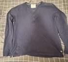 Banana Republic Heritage Men s Xl Blue Solid Henley Long Sleeve Knit T-shirt