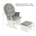 Wood Glider   Ottoman Cushion Set Baby Nursery Rocking Chair Light Grey