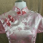 Pink Satin Floral Bamboo Cheongsam Qipao Top Traditional Frog Closure 3xl