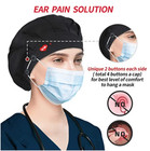 2 Pack Unisex Nurse Hat Surgical Doctor Cap Scrub  Buckle Cotton Caps Medical