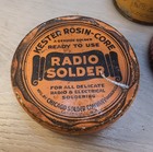 Lot-3 Vintage 50s Kester Tv Radio Solder Round Tin Old Chicago Usa Advertising