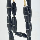 Agate Striped Black Trade Beads Bohemian 35 Inch